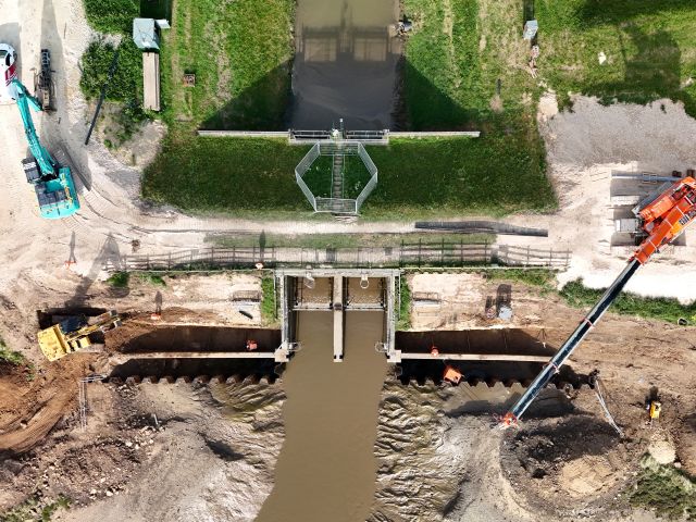 Aerial View of Lutton Leam Referbishment Project in April 2025