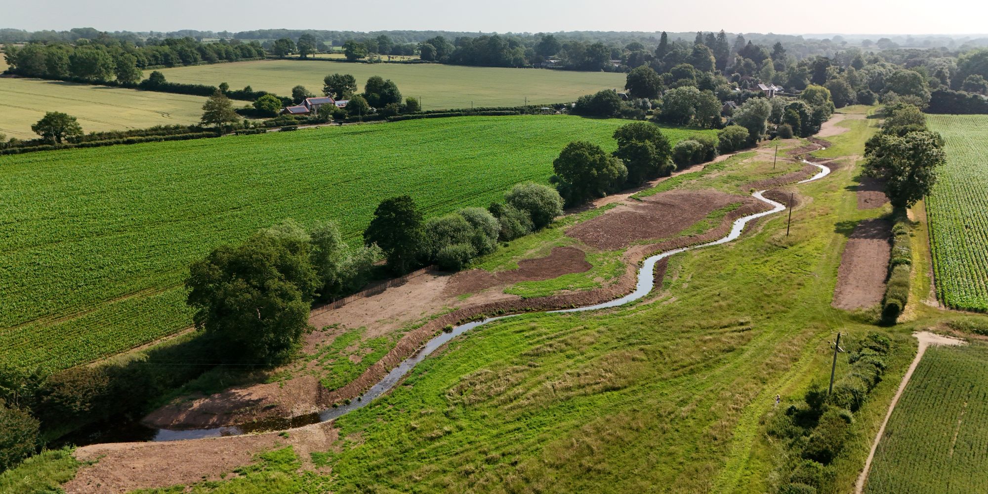 Panoramic Aerial view of Starston Beck Meanders Completed in April 2025