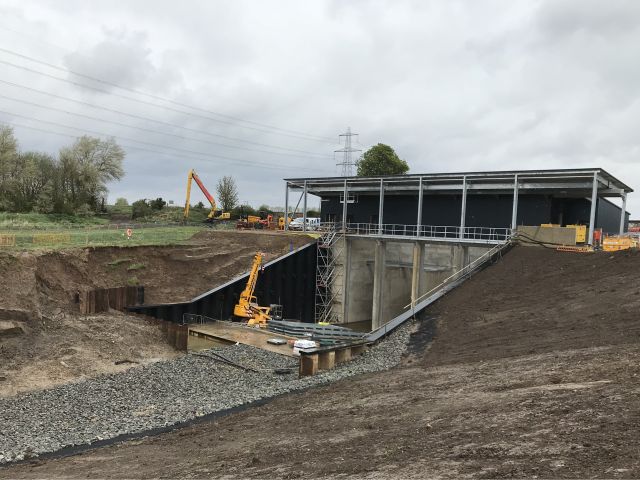 Construction of Islington Pumping Station Inlet, before water connected July 2021
