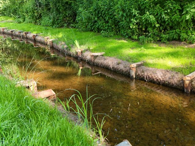 Completed in channel work on Starston Beck at Glebe Meadow - addition of Rock Rolls to protect bank April 2025