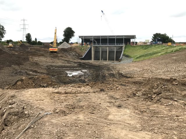 Construction of Islington Pumping Station Inlet, before water connected July 2021