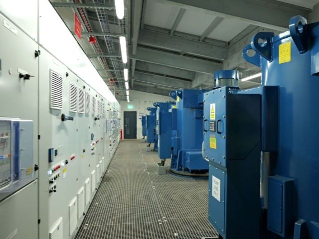 Islington pumping station interior, showing the pump Control Panels