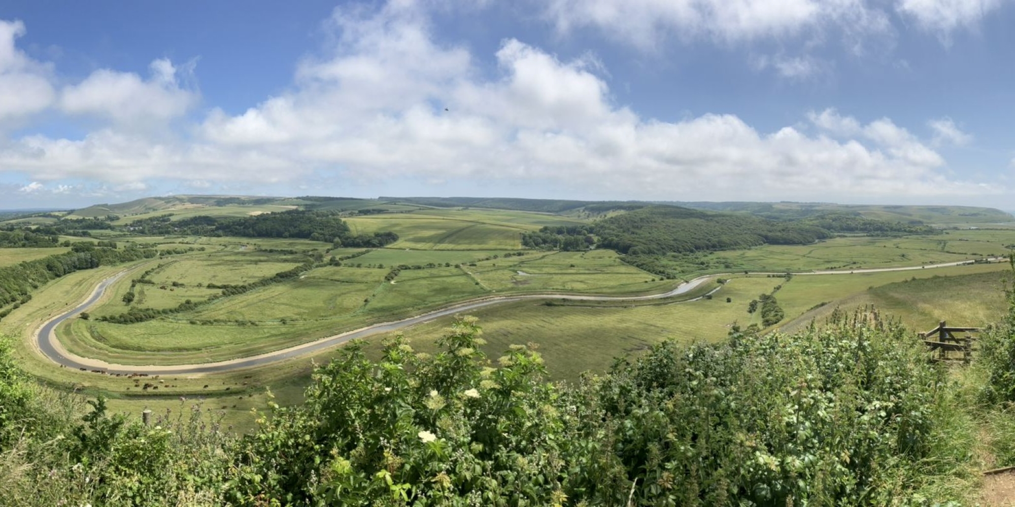 Panoramic River Cuckmere valley July 2023
