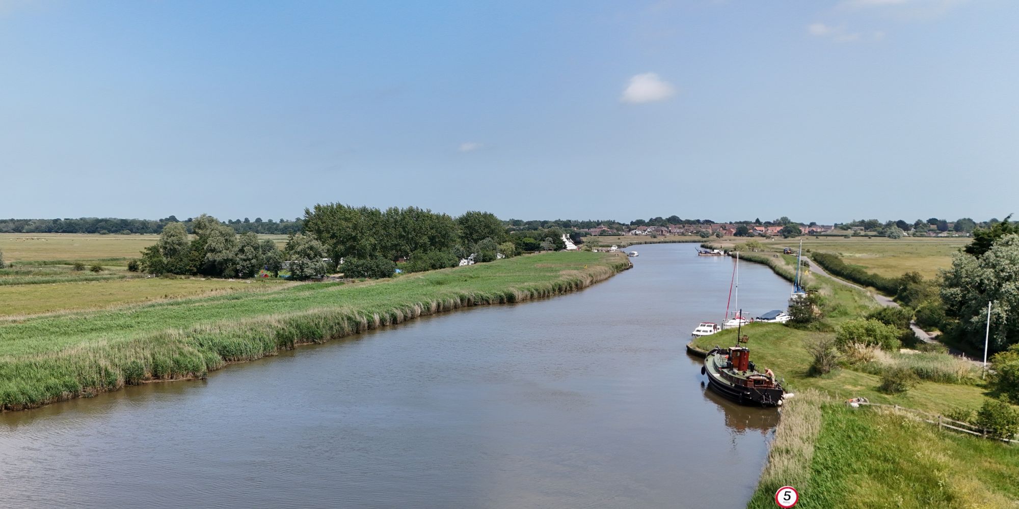 Panoramic of River Yare at Reedham Ferry July 2025