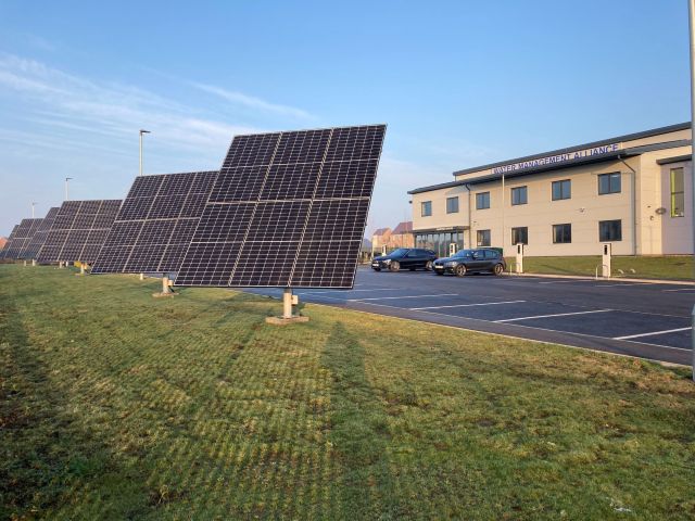Pierpoint Office and the Solar in the morning sun February 2023