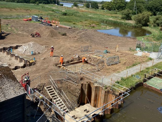 Horsey's Kiosk base and reinforcing framework being installed July25