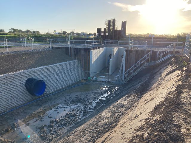 The newly excavated and formed intake channel for the St Benets Pumping Station Sep 25